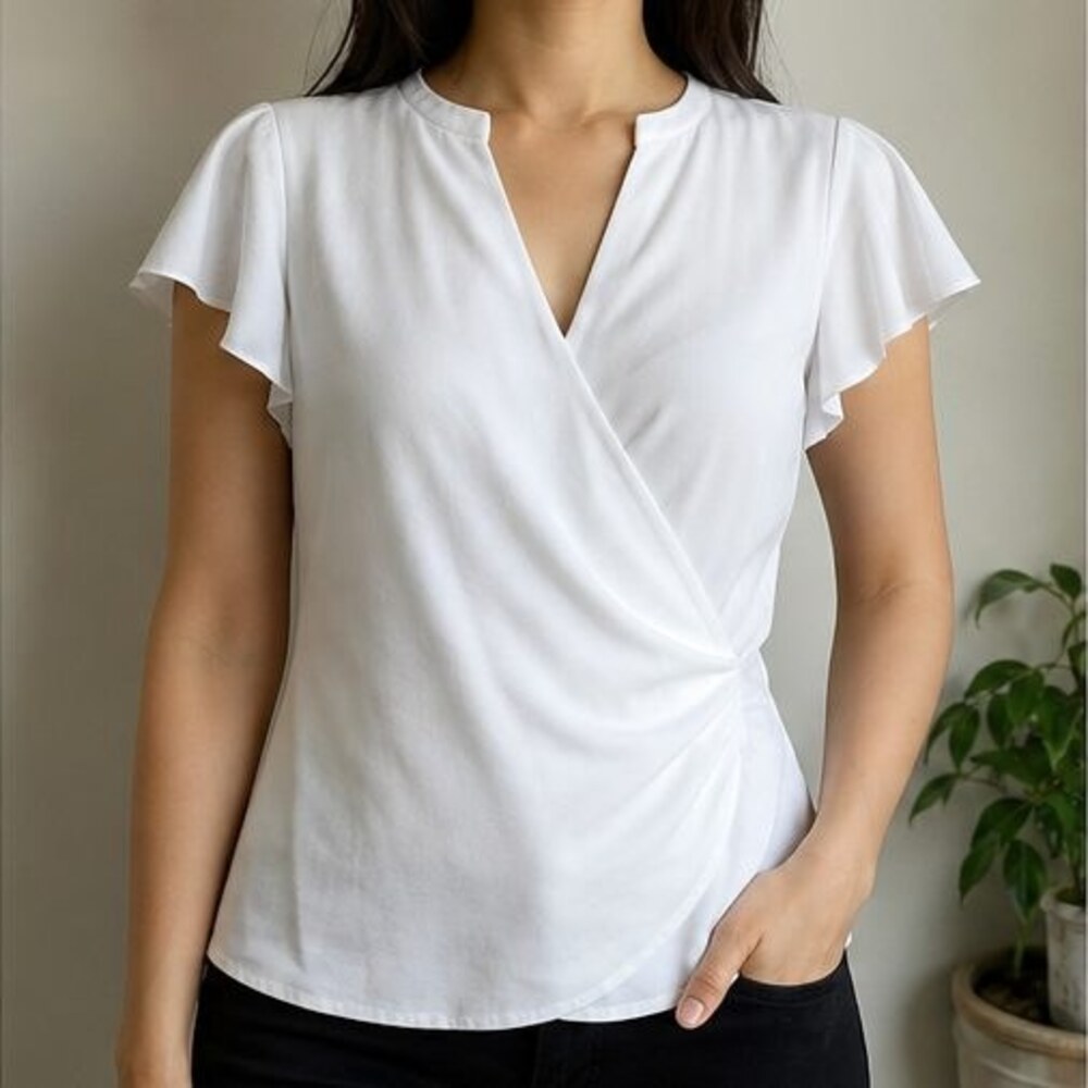 White Ruffle Blouse - Picture 2 of 6